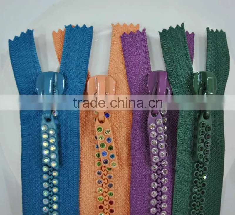 NO 8 rhinestone/diamond/crystal zipper