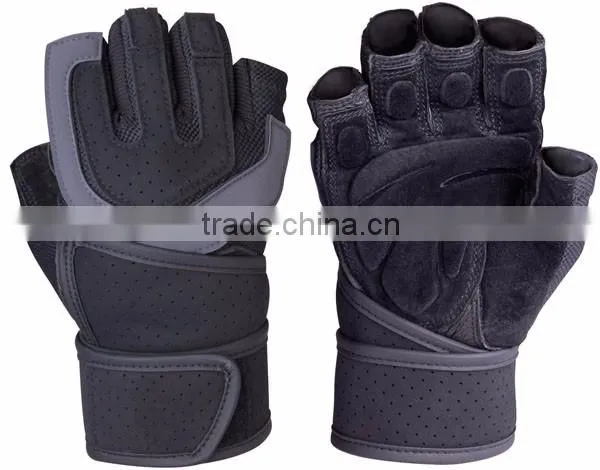 hot sale weightlifting gloves with wrist strap
