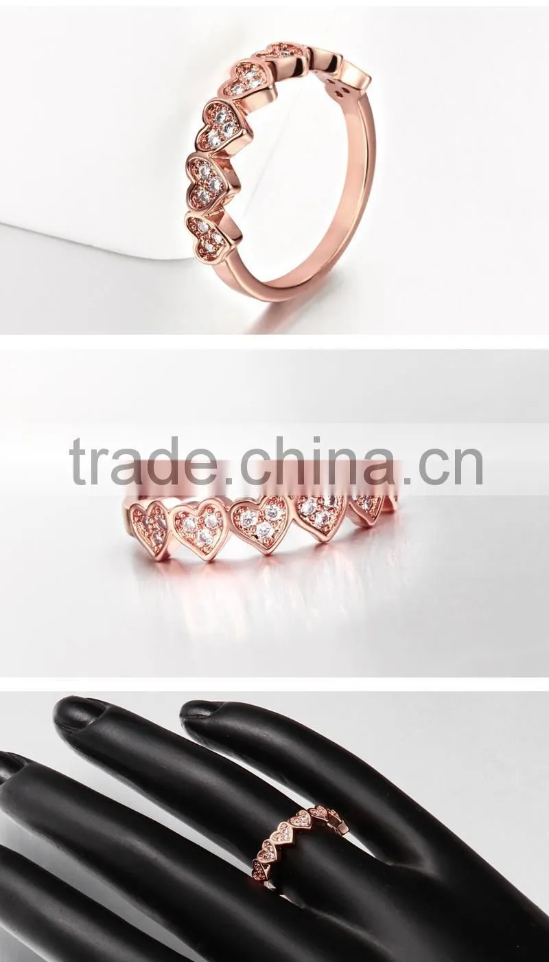New trend heart love dubai gold ring designs models finger ring for women