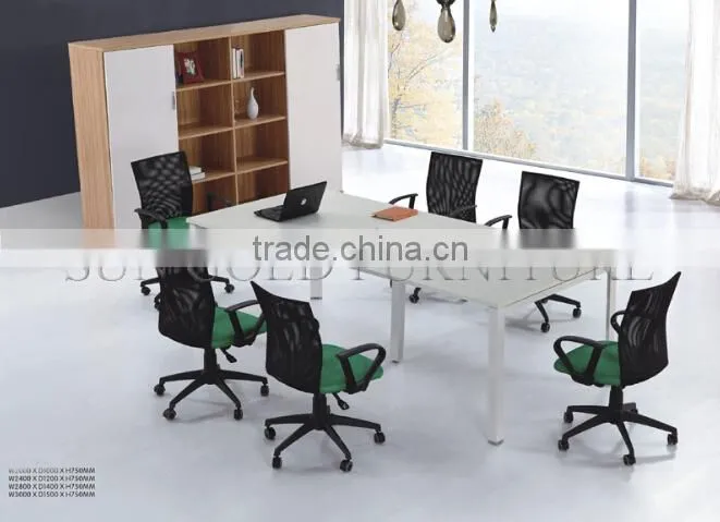 small 4 person conference table square meeting table with steel leg (SZ-MT026)