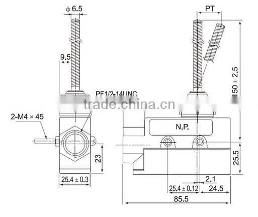 TZ-6 Series Waterproof Limit Switch Micro Switch with Flexible Rod