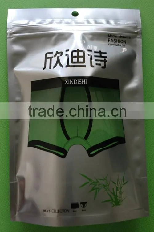Wholesale Transparent T-shirt Packaging Plastic Bag With Zip Lock For Underwear