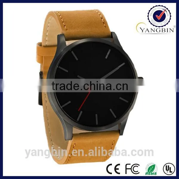 Genuine leather blank style cheap custom logo watches