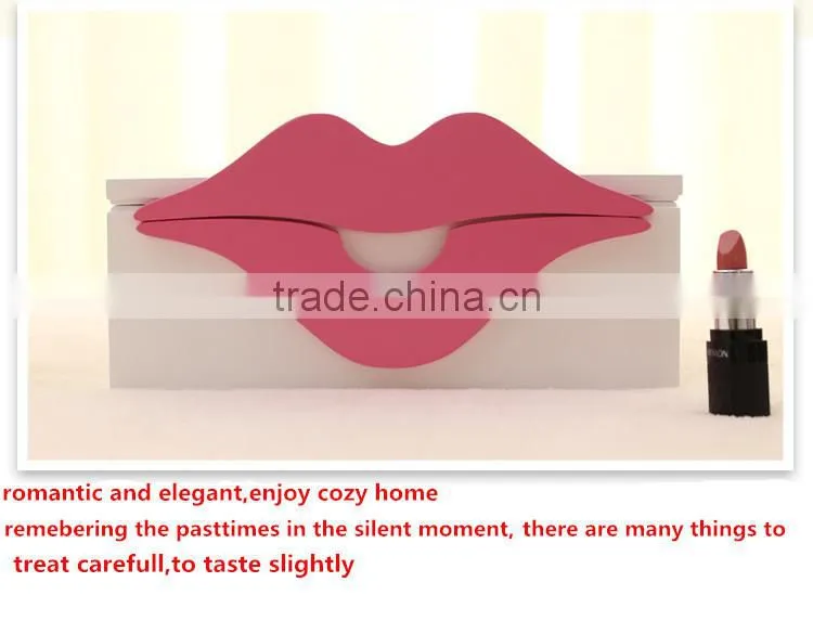 high quality wooden jewelry kiss sexy pink creation gift saving wooden box with pull grid varning custom logo