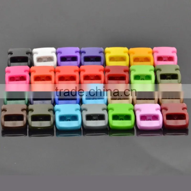 3/8" Webbing Colorful Curve Contoured Side Release Buckle Plastic Buckle for Paracord Bracelet