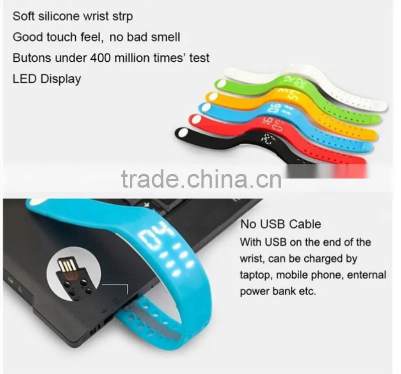 3D Pedometer USB Wristband Pedometer Smart Sports Bracelet LED Silicone Bracelet Sleep Monitor Christmas Gifts watch