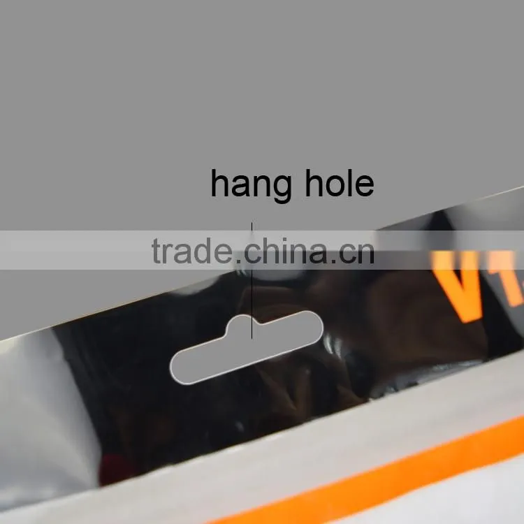 printing nylon pe plastic laminated header bag with zip