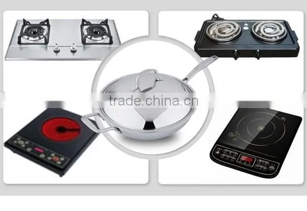 Excellent houseware wok non-stick Tri-ply stainless steel wok