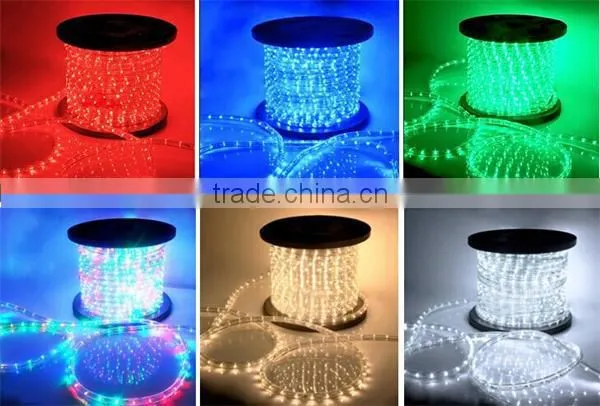 China wholesale 100% copper 3 wires flat round 100m decoration blue dimmer led rope light wholesale for
