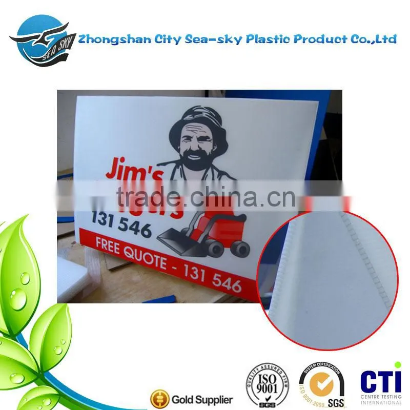 polypropylene corflute sign /plastic corrugated corflute sheet