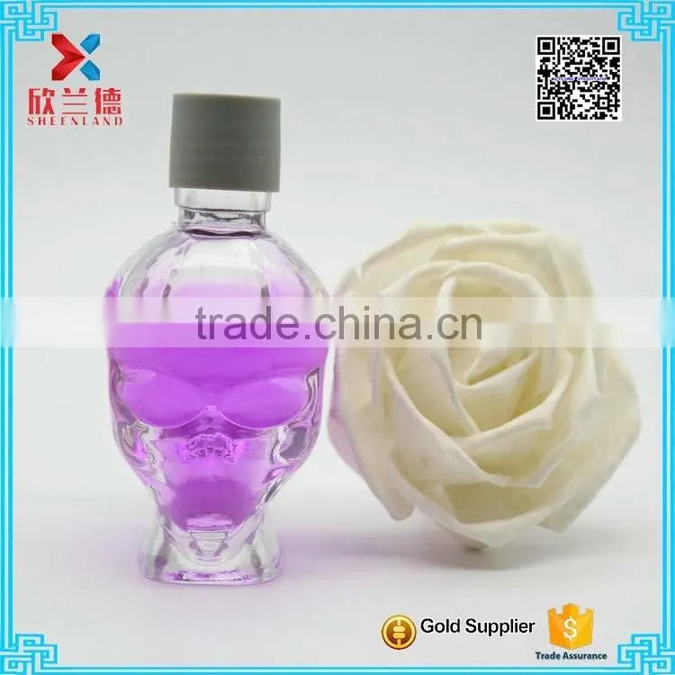 Hot Sale 50ml Cool Design Alien Shaped Transparent Glass Wine Bottles