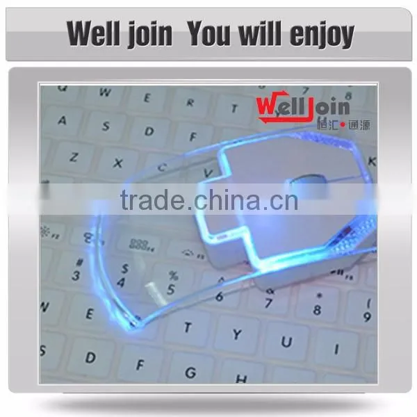 Multicolor transparent usb 2.0 wireless optical mouse