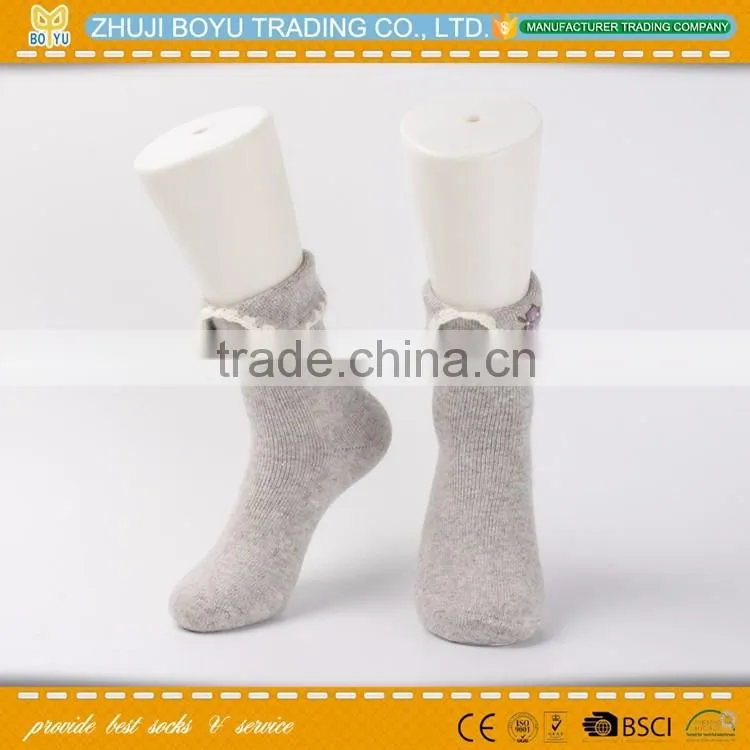 BY-161201 Angora material Ladies angora socsk casual socks for winter with striped pattern
