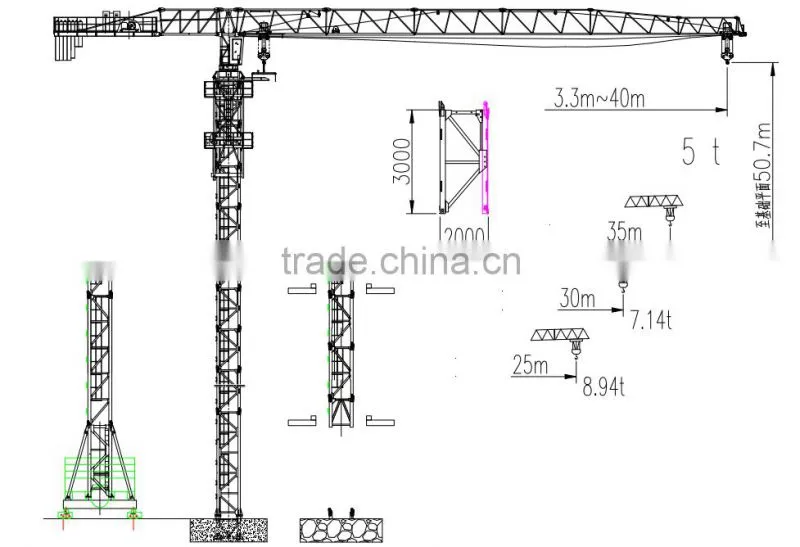 Climbing building small tower crane