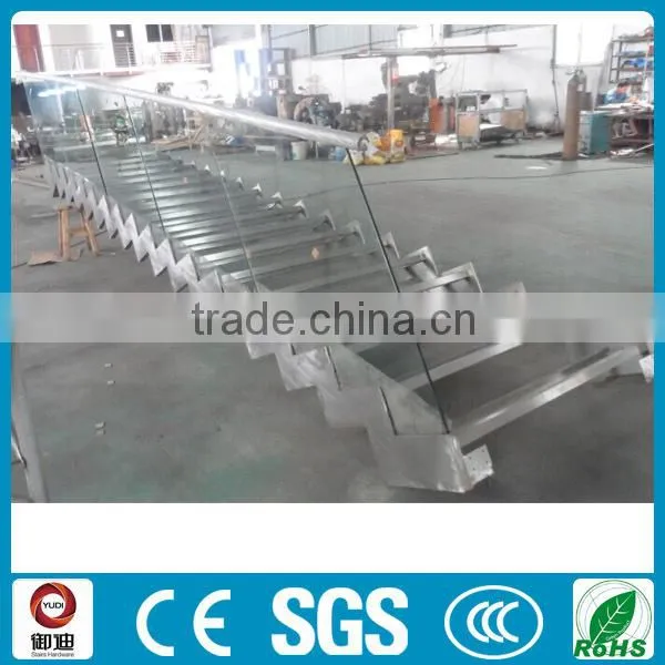 U Shape glass staircase YD-9009