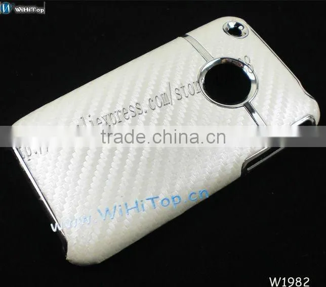 Color White. Carbon Fiber Skin Caes for iPhone 3Gs. Skin Hard Cse for iPhone 3gs.