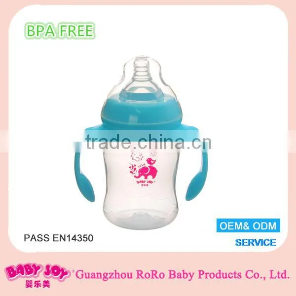 6oz 180ml Safe food grade material PP Baby Feeding Bottles With Silicone Nipple