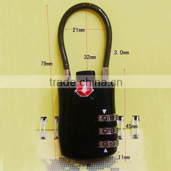 Popular Style Cheap Price Cable TSA lock For Luggage