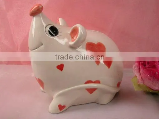 2014Ceramic home decorative item wholesale elephant money box