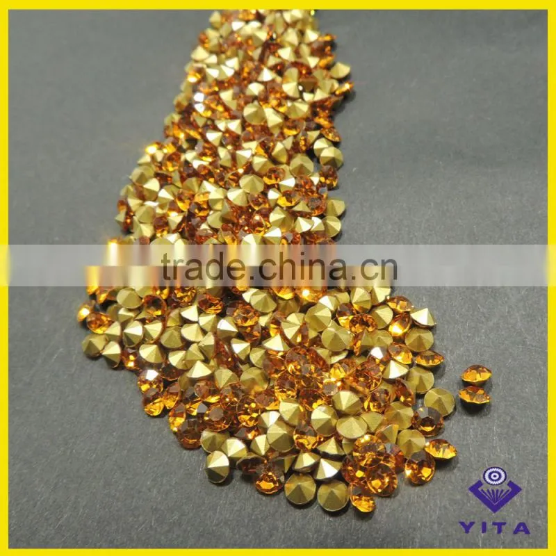China wholesale SS12 white glass stone point back chaton