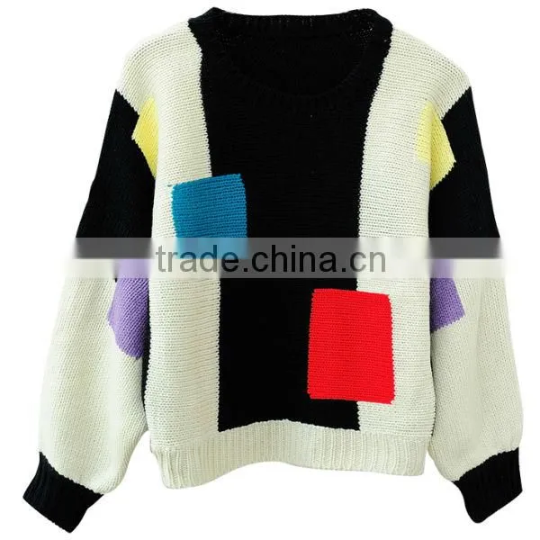 latest design long sleeve woman sweater