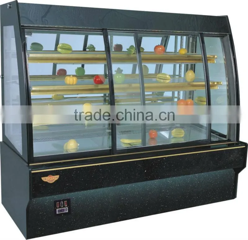 High quality fan cooling display cabinet and showcase for cake moderate temperature