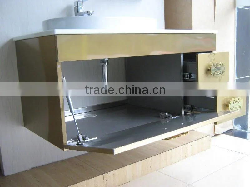 newest design golden stainless steel bathroom cabinet GD1002