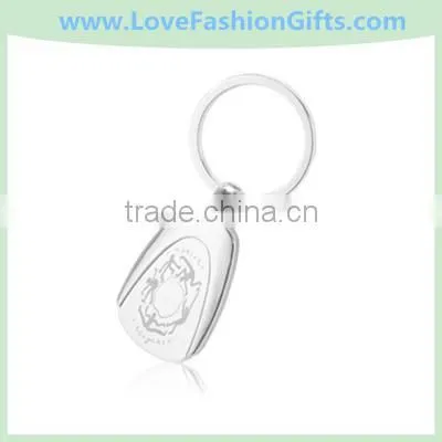 Dual Tone Silver Metal Custom Keychains