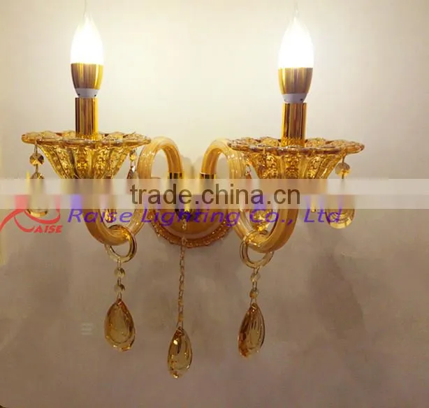 Purple candle wall sconces with crystals , crystal wall sconce for hotel