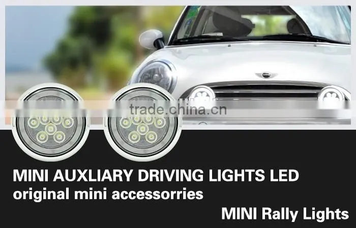 For MINI Cooper Halo ring Style LED Rally Driving Lights 4x4 Offroad Off-Road Lamp for Mini (Smoke & Chrome)