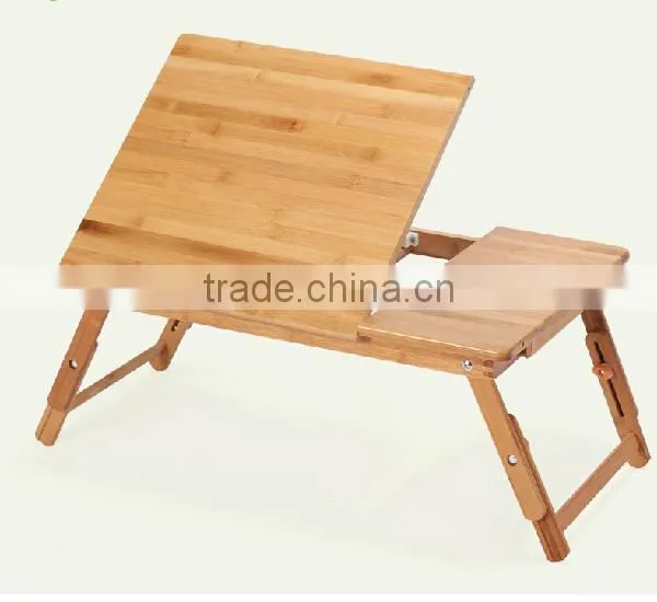 2015 new hot bamboo samll folding laptop table on bed