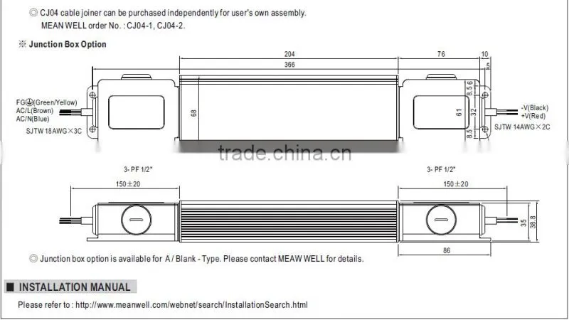 UL CE TUV EMC approved Meanwell HLG-185H-48A 185w 48v 3 in 1 dimming 1-10v pwm dimmable led driver