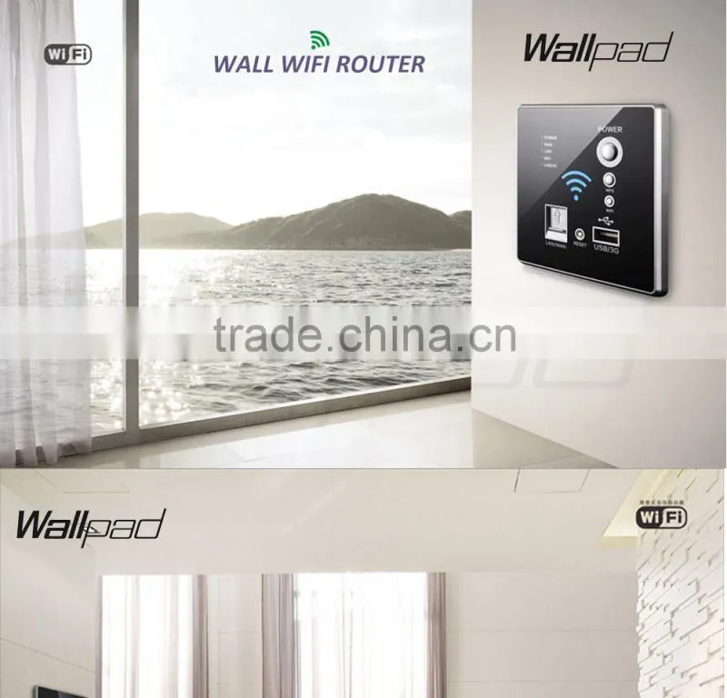 Supplier Wallpad White Wall Embedded AP Router Repeater Phone WPS USB Wireless Wall Charger Socket USB Rj45 3G WiFi Smart Socket