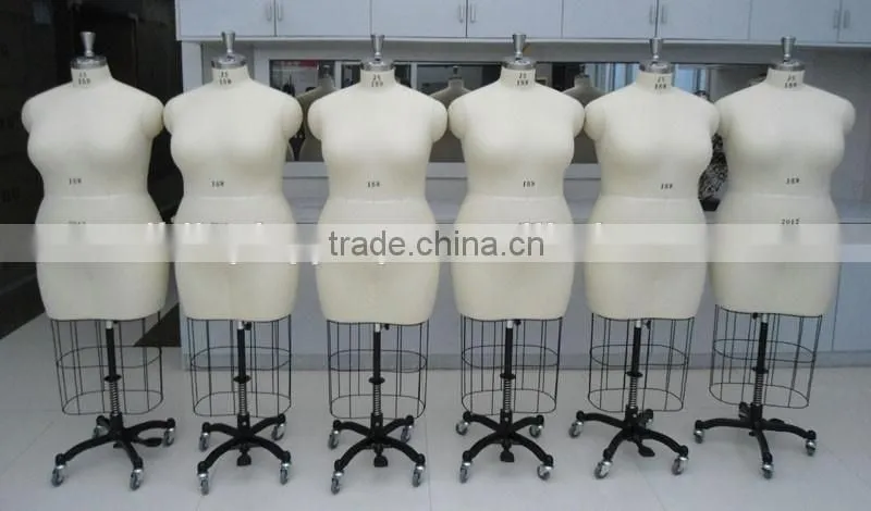 European and American female mannequin wedding dressform with collapsible shoulder hip and belly