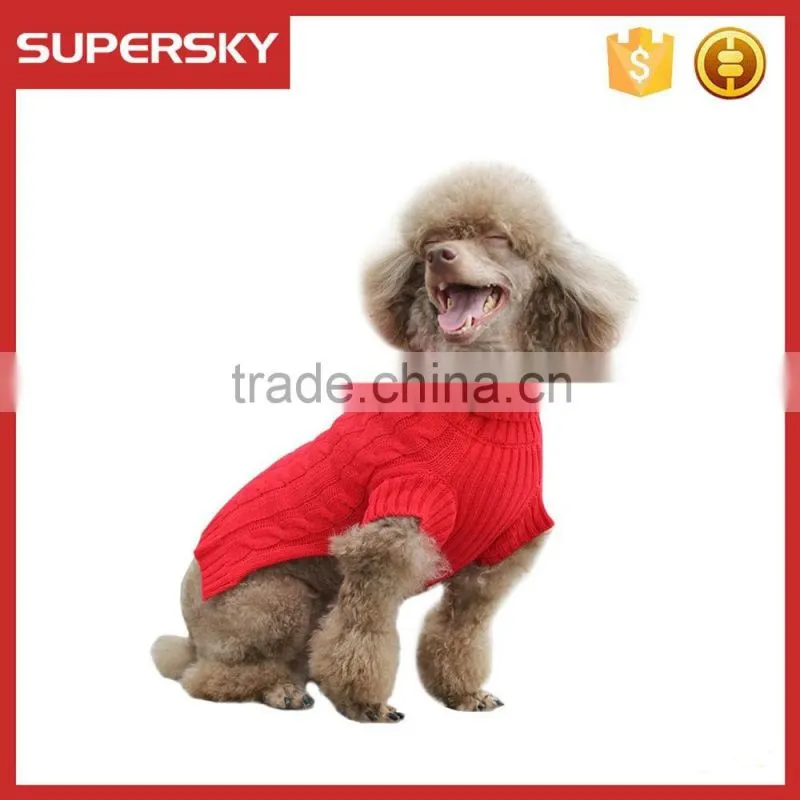 C587 Wholesale Cable Knitted Fleece Hooded Pullover Dog Sweater Custom Knit Dog Sweater Unique Dog Sweaters