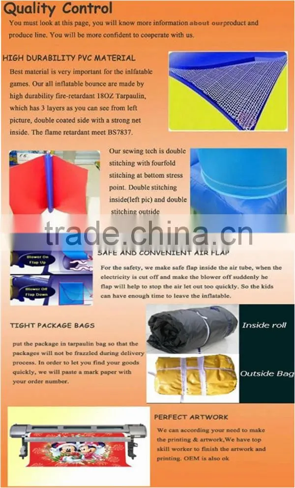 new design fantastic carton inflatable bouncer obstacle tunnel for sale