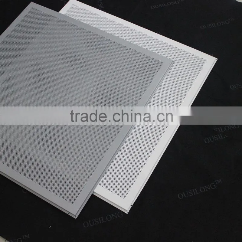 SGS Tested Fireproof Aluminum or GI Perforated Ceiling Tiles 600x600, Aluminum Acoustic False Ceiling Panel