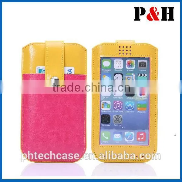 2015 newest pouch leather case for iphone 6 4.7, touch screen leather pouch case,VARIOUS LEATHER BELT CASE POUCH HANDBAGS