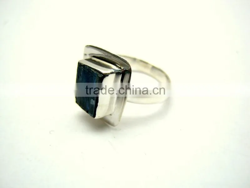 Blue Kyanite Raw Natural Gemstones Ring, Rough Gemstone Adjustable Rings, 925 Solid Sterling Silver Jewelry