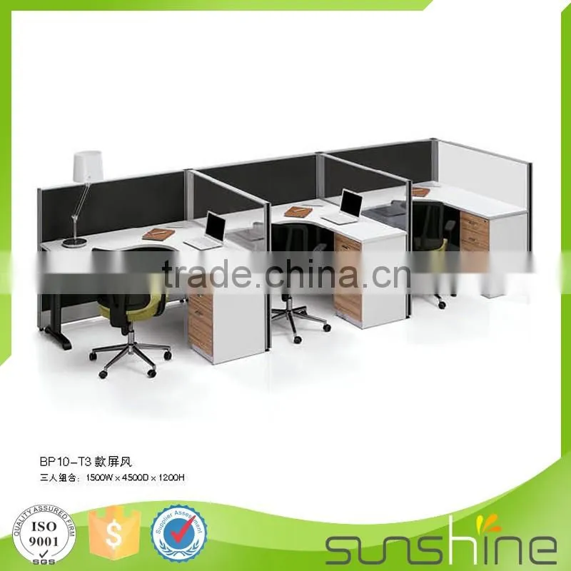 2016 latest design office workstations modular for 4 person with mobile pedestals