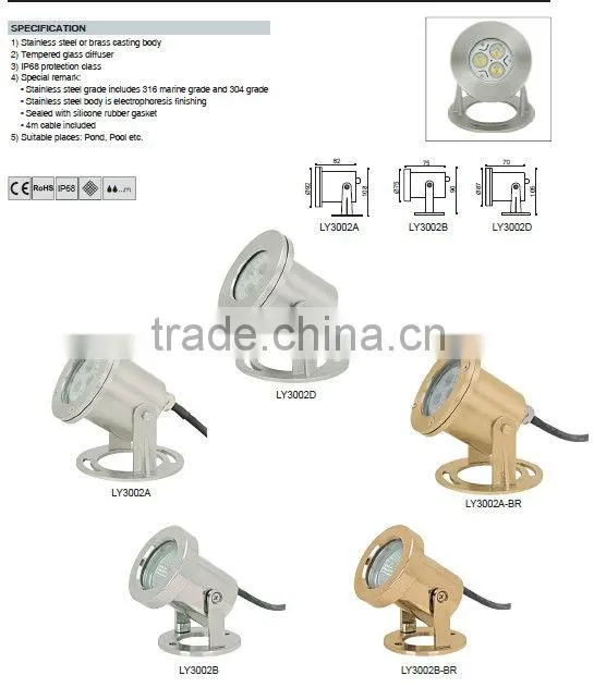 copper led underwater swimming pool light