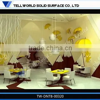 Square solid surface dinning table /restaurant table Mcdonald table