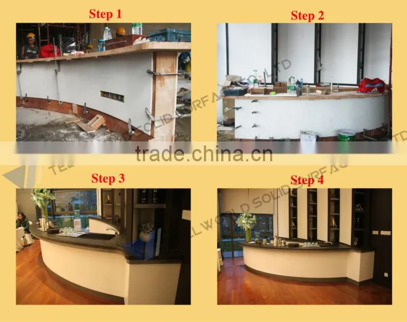 2014 modern popular luxury boat shape artificial marble home bar counter furniture for sale
