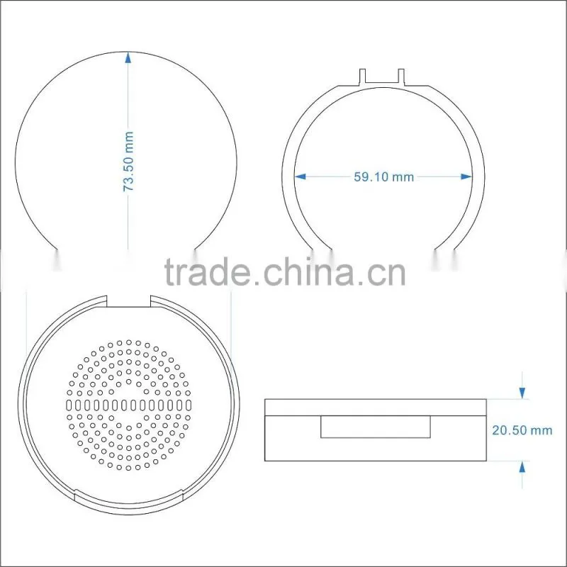 Round Shape plastic empty compact loose powder case with mirror
