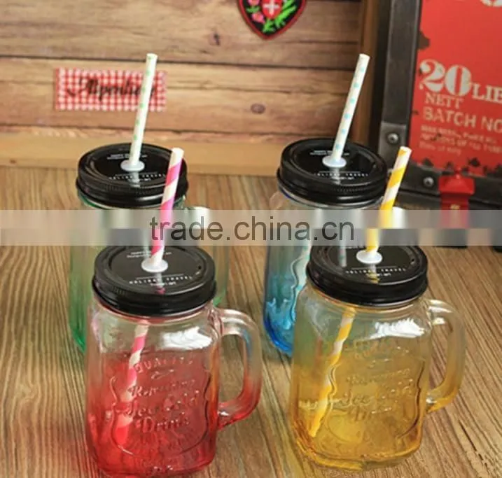 V-GB-01 Beverage Glass Bottles clear Glass bottles for juice with straw
