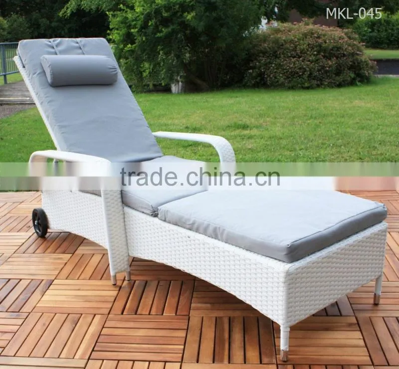 Poly Rattan Beach Sun Lounger Furniture Alu frame with powder coated
