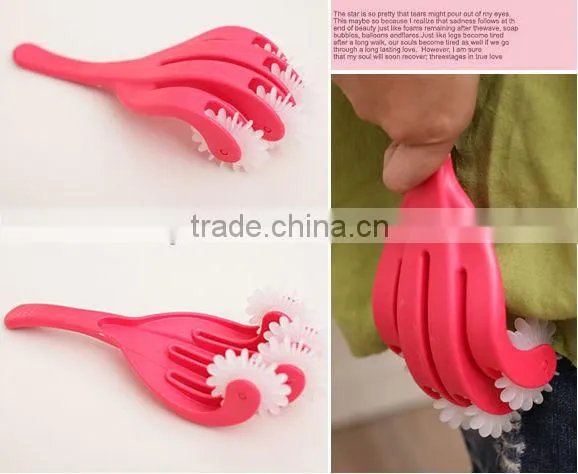 Handheld Plastic 4 Rollers Body Buttocks Massager Slimming Tool