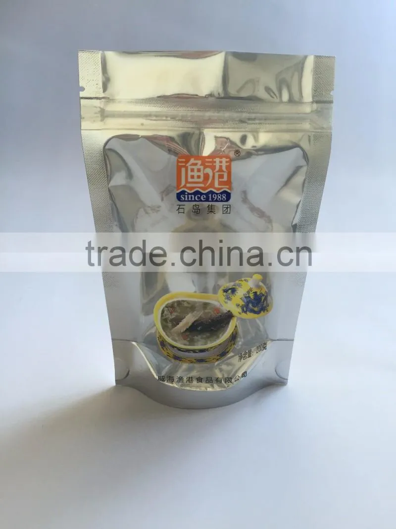 Transparent Window Zipper Stand Up Plastic Cashew Nut Packaging Bag