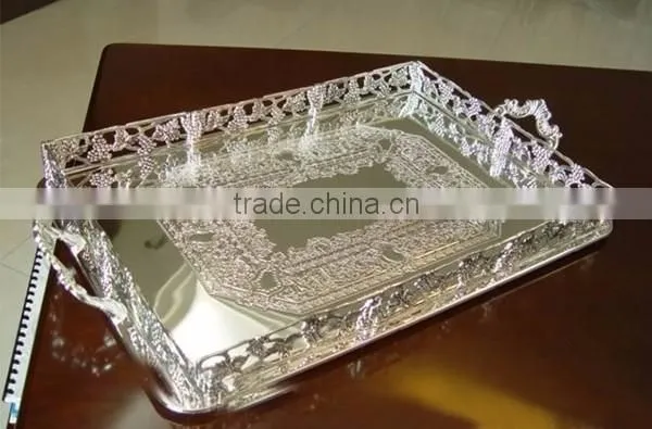 sterling silver holloware metal salver silver plated serving trays for wedding tableware service tray