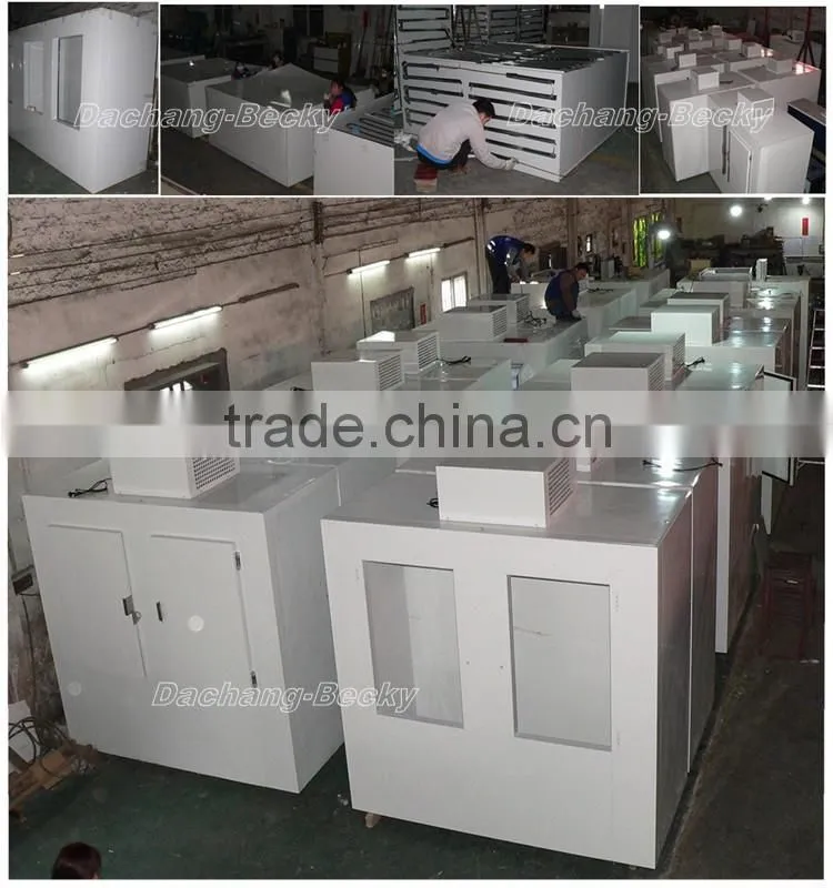 Refrigerated ice storage box with static refrigeration system